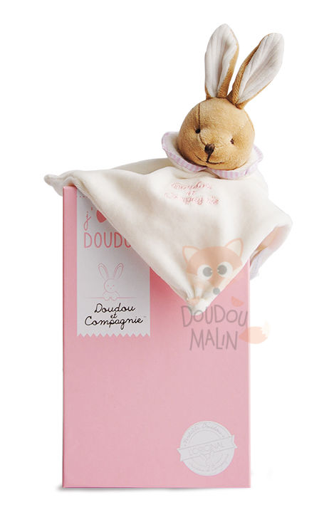  loriginal lapin plat carré rose blanc 